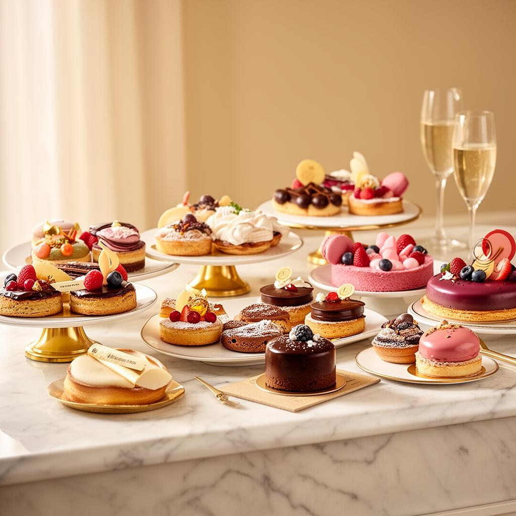 Assortment of luxury pastries